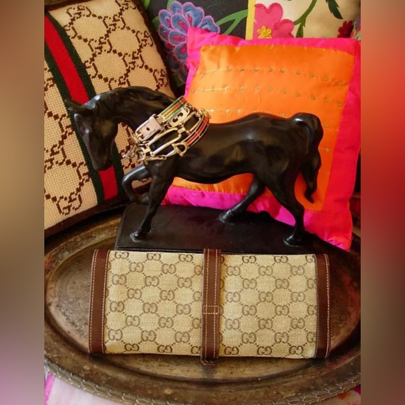 RARE Vintage GUCCI Monogram Travel Accessory Jewelry Case Keeper Roll BEAUTIFUL - Picture 8 of 9